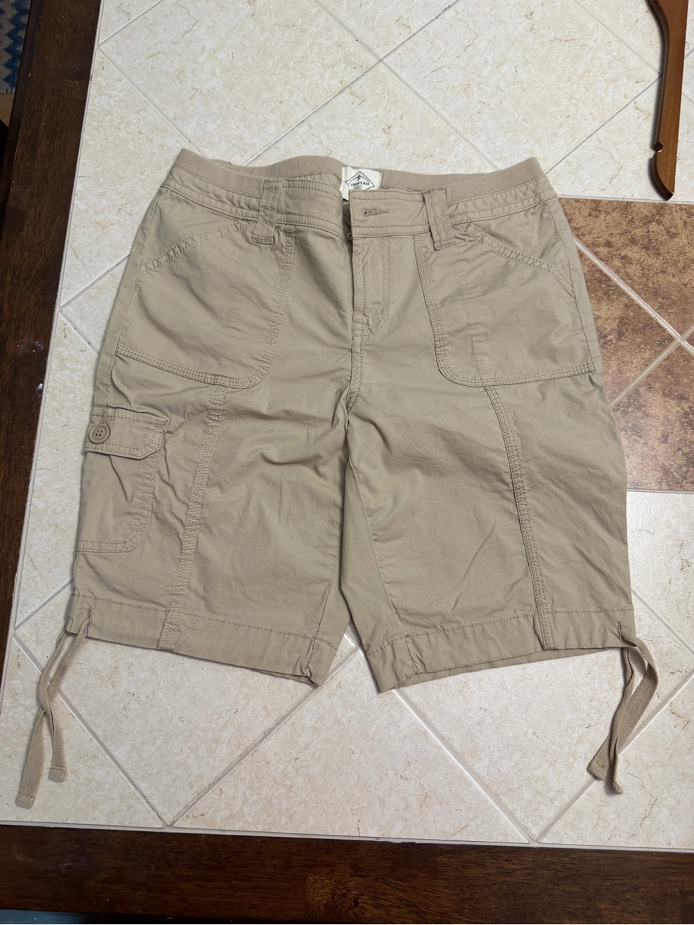 St. John's Bay Tan Cargo Shorts with Drawstring Hem